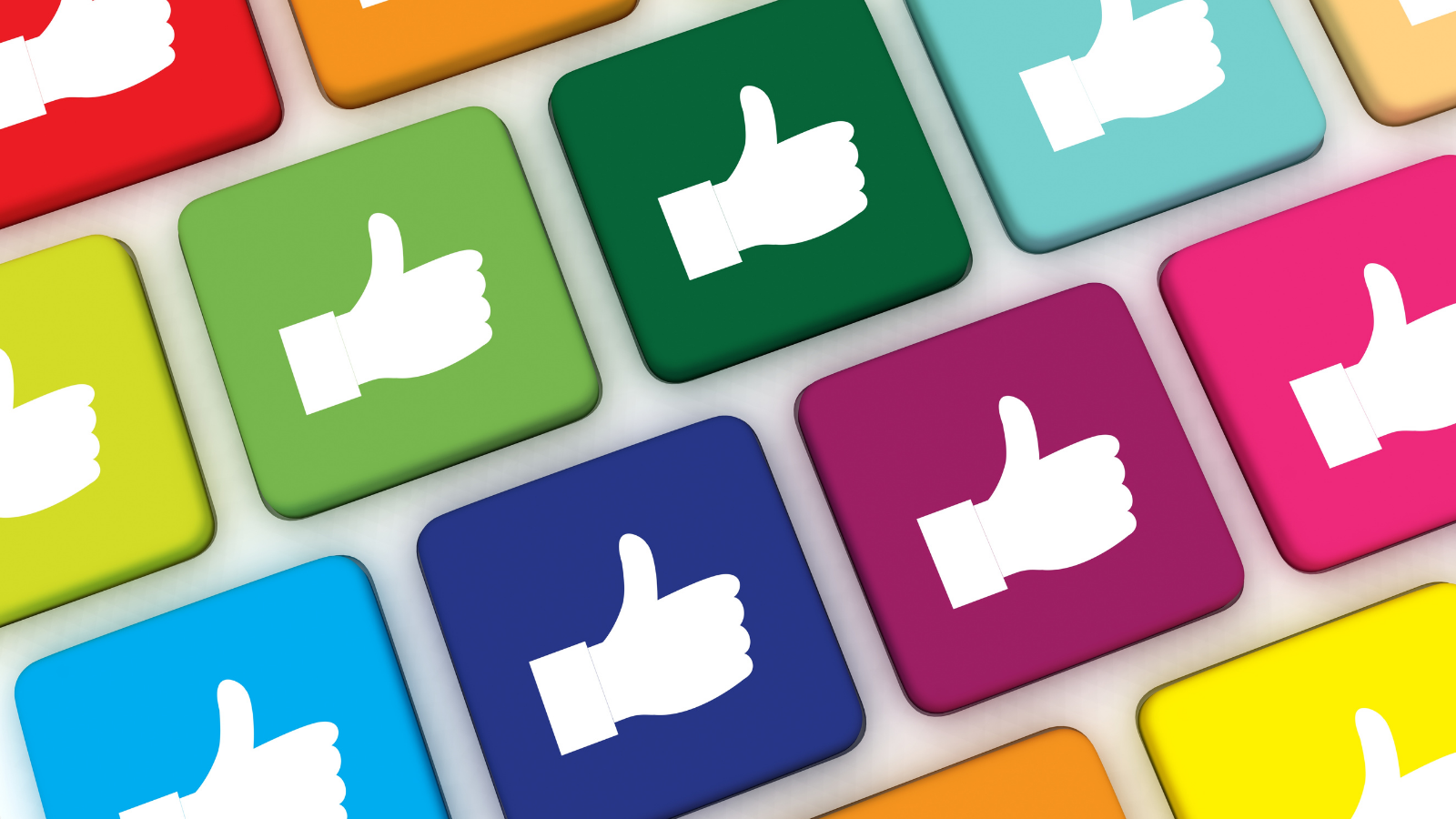 Different coloured social media like icons