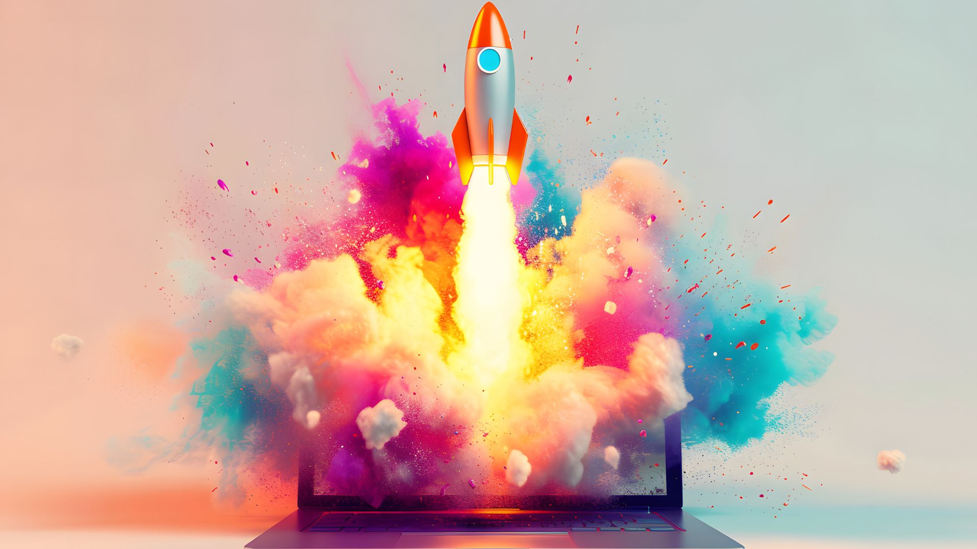 Rocket takeoff representing pay per click ads